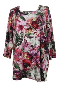 Dámské vínovo-růžové květované triko Bonita 