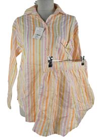 Nové - Dámské barevně pruhované kraťasové pyžamo F&F