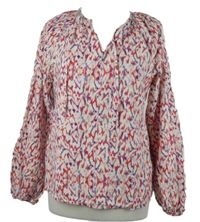 Dámská červeno-bílo-modrá vzorovaná halenka C&A