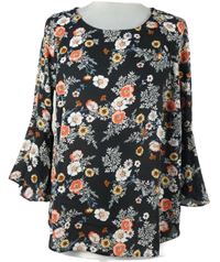 Dámská černá květovaná halenka George 