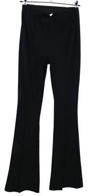 Dámské černé žebrované zvonové kalhoty Only 