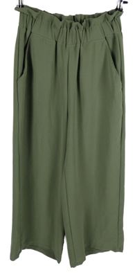 Dámské khaki culottes kalhoty 