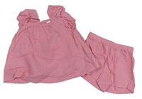 2set- růžový pruhovaný halenkový top+ kraťasy H&M