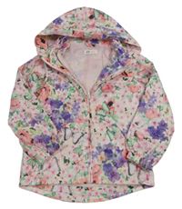 Barevná květinová šusťáková podzimní bunda s kapucí zn. H&M