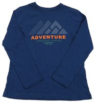 Tmavomodré triko s potiskem zn. Primark