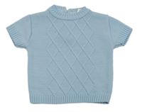 Světlemodrý károvaný svetr 