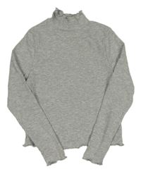 Šedé žebrované triko se stojáčkem George 