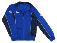 Modro-tmavomodrá sportovní propínací mikina s výšivkou 