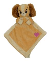 Rezavo-béžový plyšový usínáček s pejskem