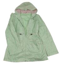 Světlezelená květinová šusťáková jarní parka s kapucí Miss E-vie