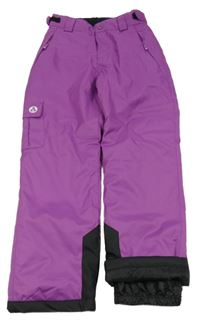 Fialovo-černé šusťákové oteplovačky 