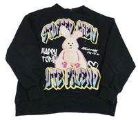 Černá mikina s králíčkem a nápisem Zara