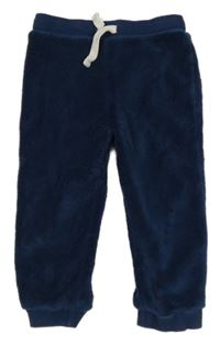 Tmavomodré chlupaté tepláky Smile