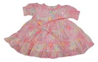 Bílé vzorované šifonové šaty