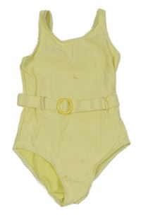 Žluto-bílé kostkované plavky s páskem Primark