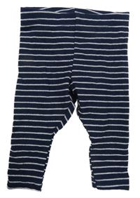 Modro-stříbrné pruhované legíny Primark