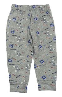 Šedé pyžamové kalhoty s ovladači 