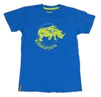 Modré outdoorové tričko s dinosaurem Kilimanjaro