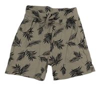 Šedé bavlněné kraťasy s listy Primark