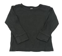Antracitové žebrované triko H&M