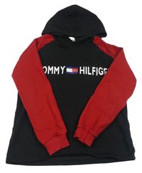 Černo-červená mikina s kapucí Tommy Hilfiger