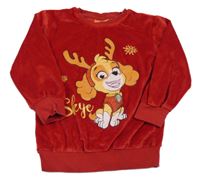 Červená plyšová mikina se Skye - Tlapková patrola Nickelodeon