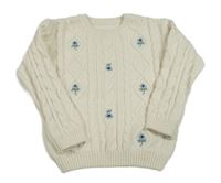 Smetanový svetr s kytičkami Primark