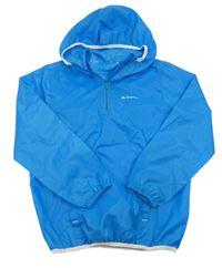 Světlemodrá šusťáková funkční bunda s kapucí Quechua