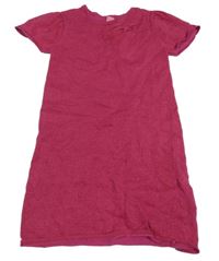 Fuchsiové třpytivé pletené šaty s mašlí Dopodopo