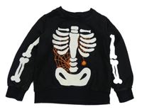 Černá mikina s kostmi 