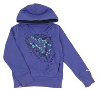 Fialová mikina s potiskem a kapucí Puma