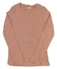 Růžové žebrované triko Next