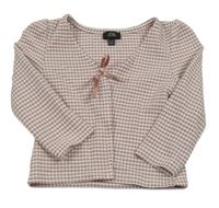 Bílo-růžové vzorované bolerko s mašlí River Island