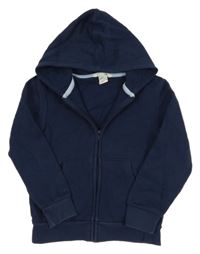 Tmavomodrá propínací mikina s kapucí H&M