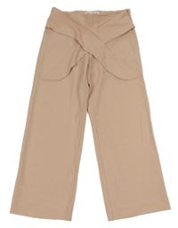 Světlerůžové culottes kalhoty s páskem Zara