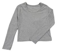 Šedé žebrované crop triko Zara