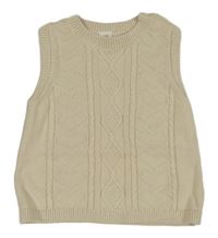 Béžová vzorovaná pletená vesta H&M