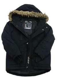 Černá šusťáková zimní bunda s kapucí Nutmeg
