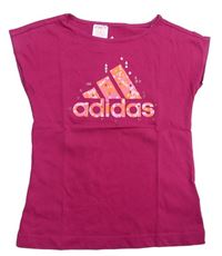 Malinové tričko s logem Adidas 