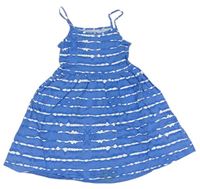 Modro-bílé vzorované bavlněné šaty F&F