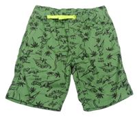 Světlezelené plátěné kraťasy s dinosaury Kiki&Koko 