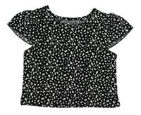 Černo-bílá vzorovaná crop halenka Nutmeg