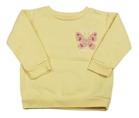 Žlutá mikina s motýlkem Primark 