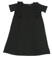 Černé vzorované šaty s volánky Y.F.K.