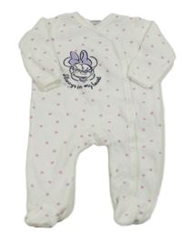 Bílý sametový overal s Minnií a hvězdičkami Disney