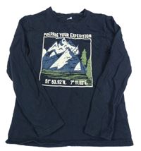 Tmavomodré triko s horami Yigga