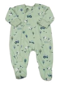 Světlezelený fleecový overal s ovečkami Dunnes
