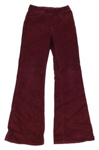 Vínové elastické manšestráky H&M