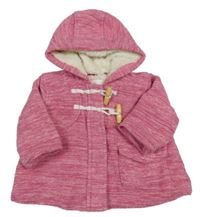 Růžový melírovaný zateplený kabátek s kapucí Next 