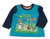 Tyrkysovo-tmavomodré triko s medvídky Liegelind 